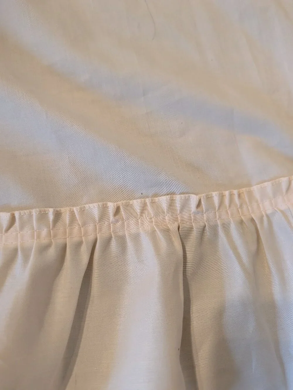 VTG Set of 6 Sears Ruffled Cream Curtains Panels w/ Tie Backs 64X48 3 Windows